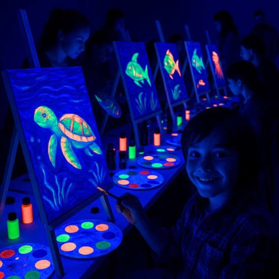 PINTA LUZ – Taller de pintura neón para niños y familias